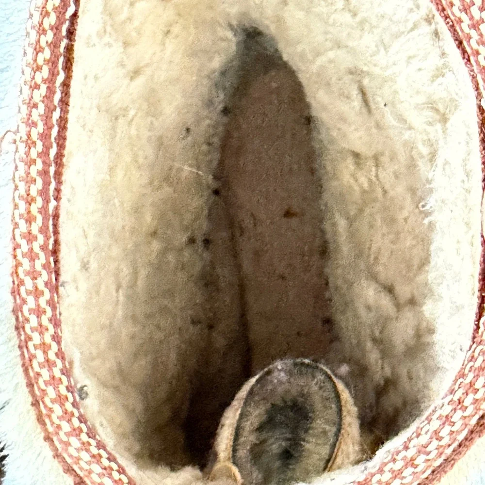Vintage Made in Italy Brown Suede Faux Fur Apres Ski Boots Womens 9 Lug Sole‎